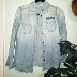 Denim Long Sleeve Button Up Shirt